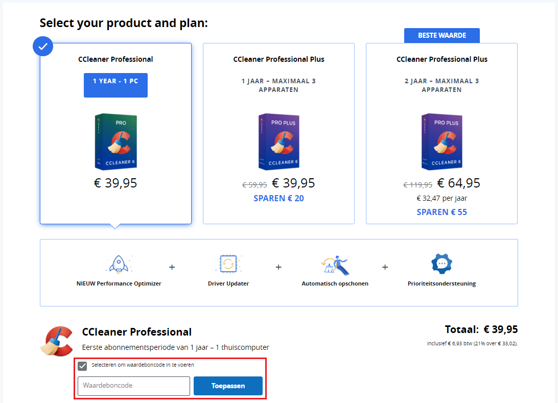 CCleaner kortingscode gebruiken