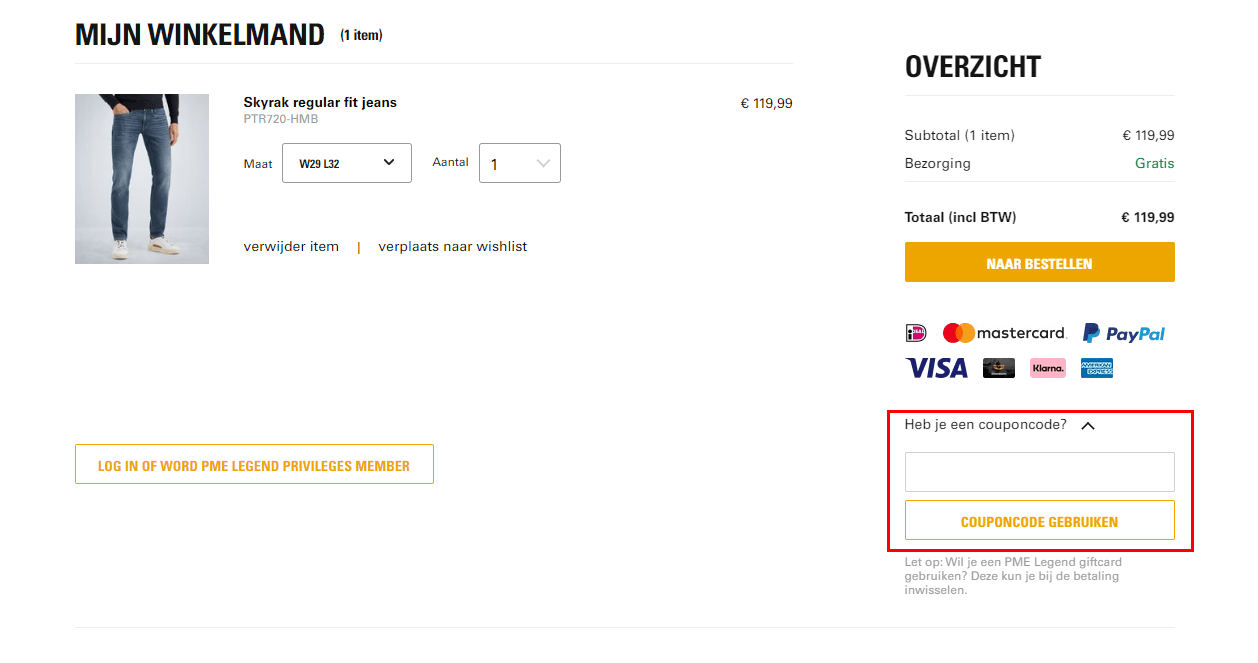 PME Legend kortingscode gebruiken